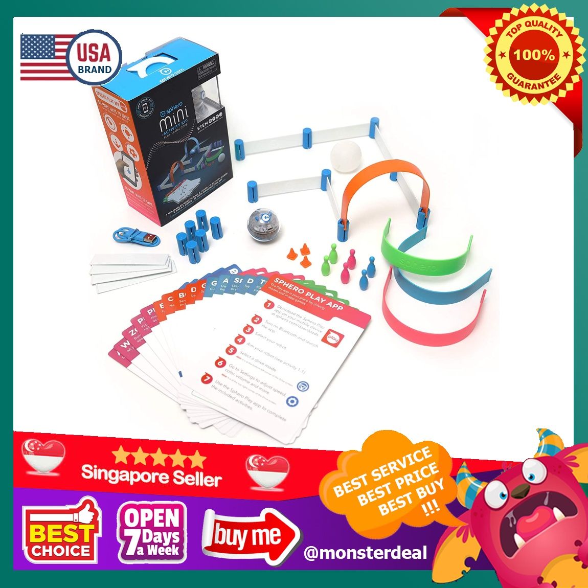 Sphero Mini Activity Kit: App-Enabled Programmable Robot Ball with 55 Piece  Construction Set - STEM Educational Toy for Kids Ages 5 & Up - Drive, Game