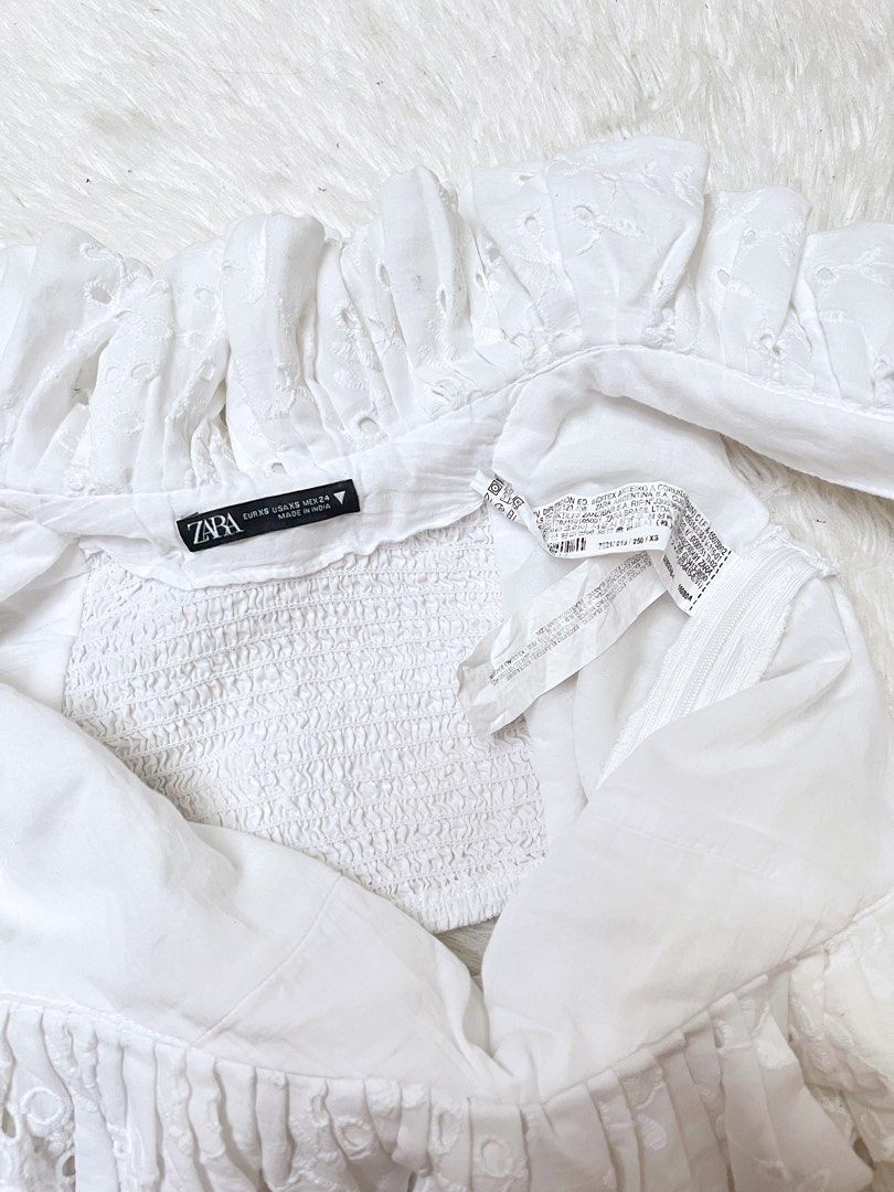 ZARA Crop Top with Cutwork Embroidery, Women's Fashion, Tops, Others