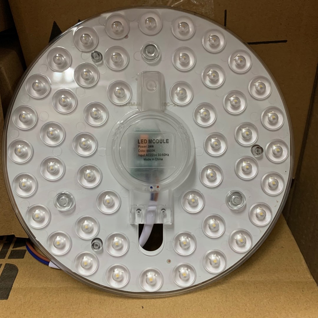 24w 6500k 白光 AC 220v LED 天花燈模組 替換 更換 有磁石 磁吸 白光 直徑:70mm, 傢俬&家居, 燈飾及風扇 ...