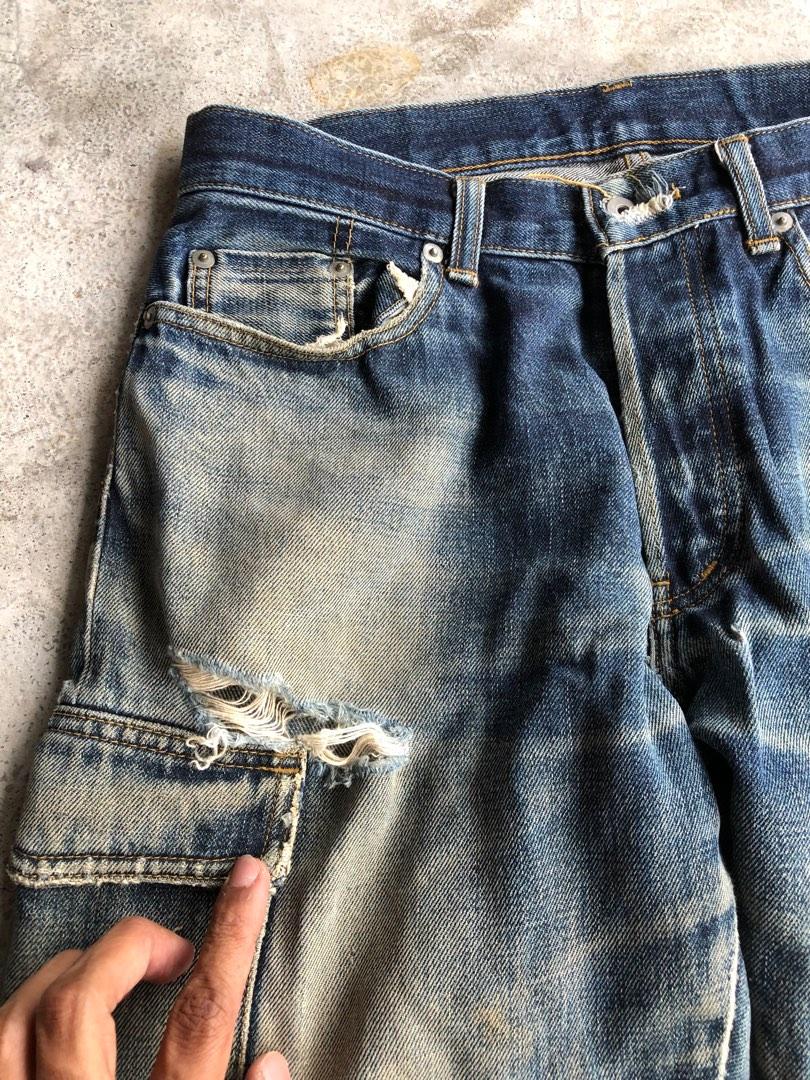 Jeans Rock Steady USA - Taille 5 Juniors - Boot Cut Délavé Distressed - Cargo Pockets - Neuf Avec étiquettes