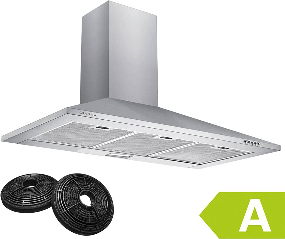 3629) CIARRA CBCS9201 90cm WallMounted Cooker Hoods Class A with