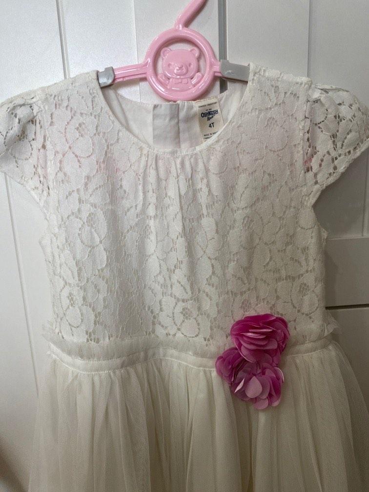 4T OshKosh toddler girl white tulle lace dress Babies Kids