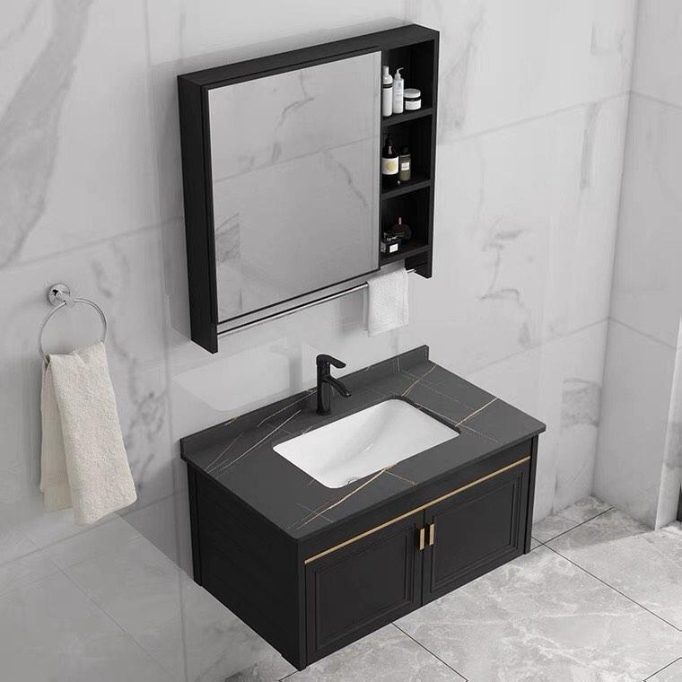 80cm ready stock black basin / black vanity set, Furniture