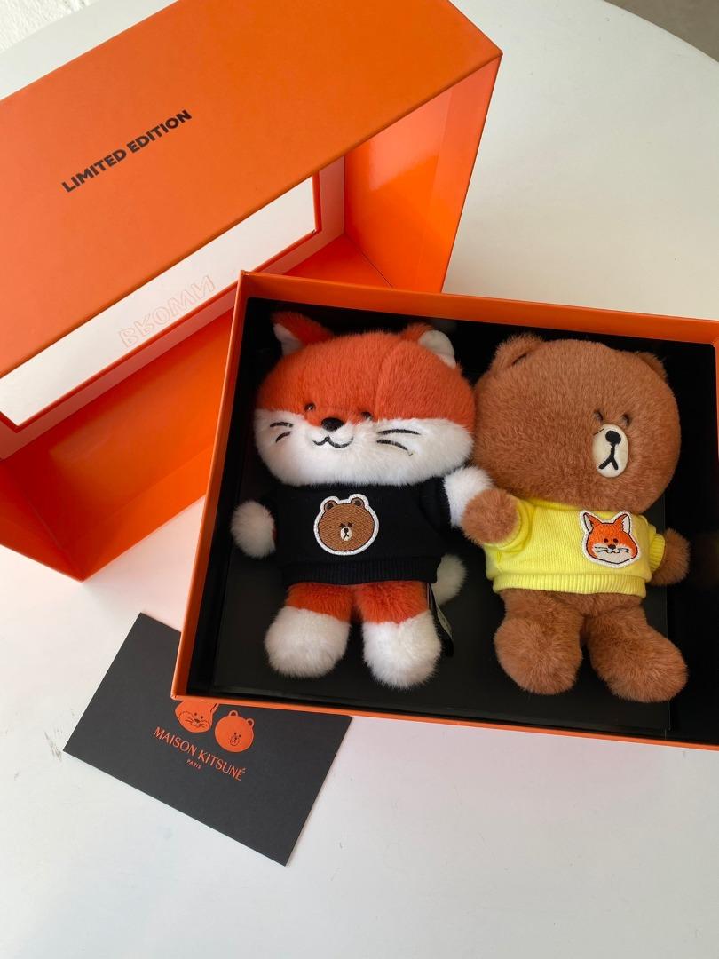 日本 MAISON KITSUNE X Line Friends Brown 限定 公仔 套裝, 興趣及遊戲, 玩具 & 遊戲類