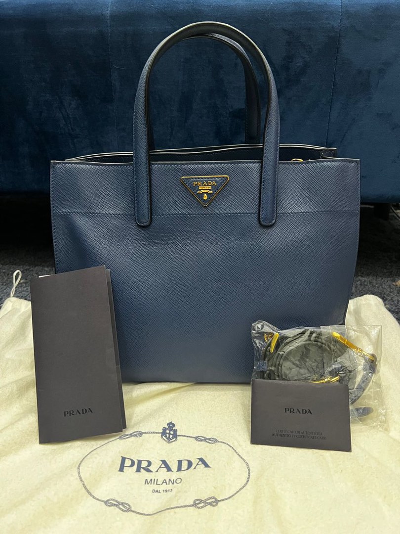 Prada Grey Saffiano Soft Leather Top Handle Bag BN2603