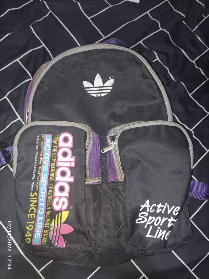 Adidas Backpack (Black and Violet), Women's Fashion, Bags & Wallets