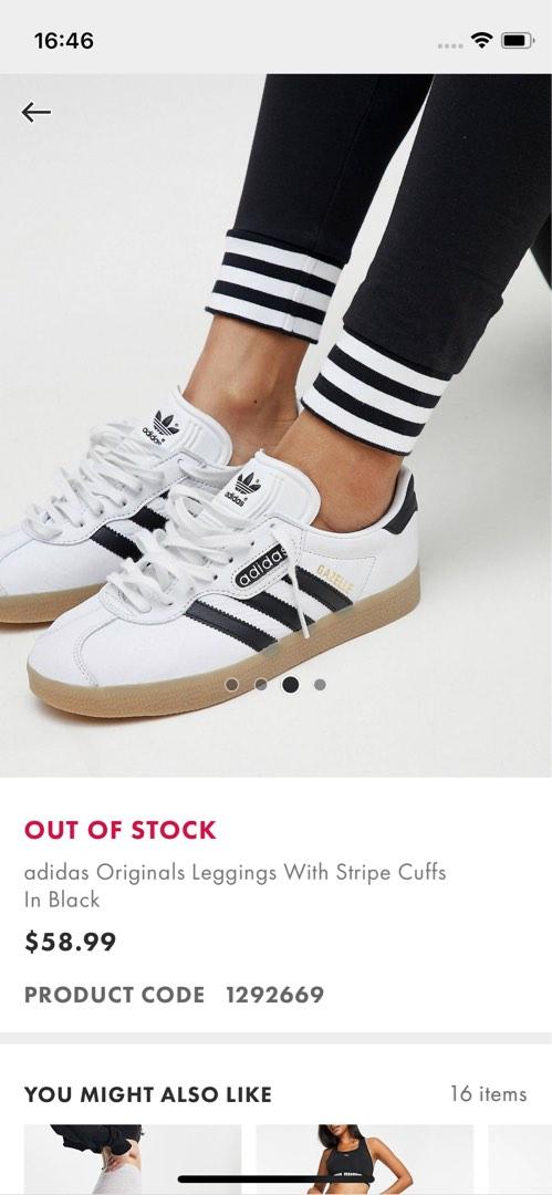 Adidas originals leggings with cheap stripe cuffs in black