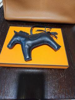 Hermes Gold/Celeste/Rouge Indien Milo Lambskin Leather Grigri Rodeo Horse PM Bag Charm