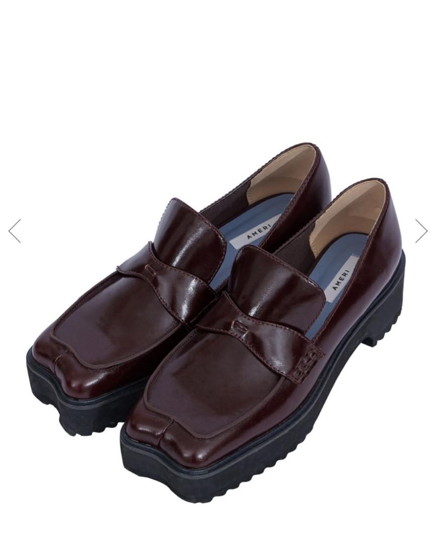 Ameri WAVE CUTTING PLATFORM LOAFER 真皮鞋, 女裝, 鞋, Loafers