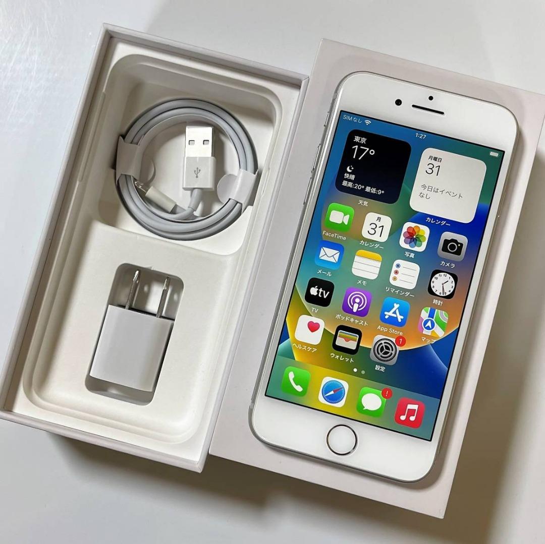 Apple SIM Free iPhone 8 Silver 64GB MQ792J/A iOS16.1 激活