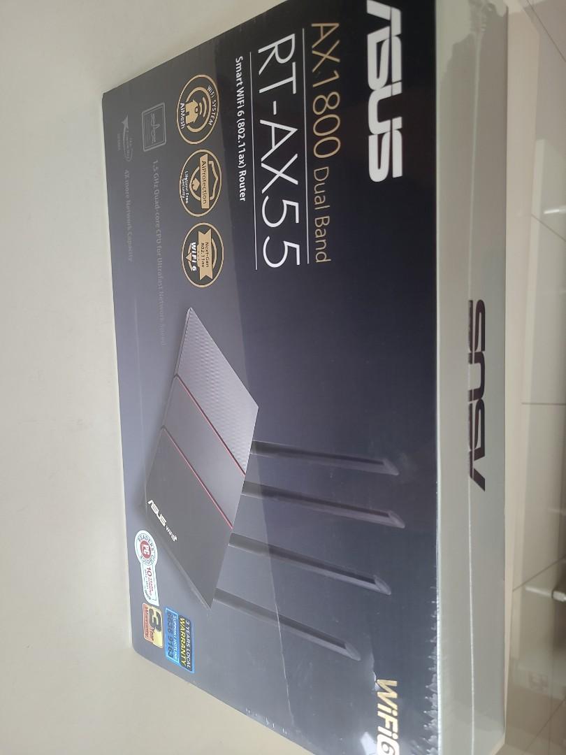 ASUS AX1800 RTAX55 Smart WIFi 6 router Sealed, Computers & Tech
