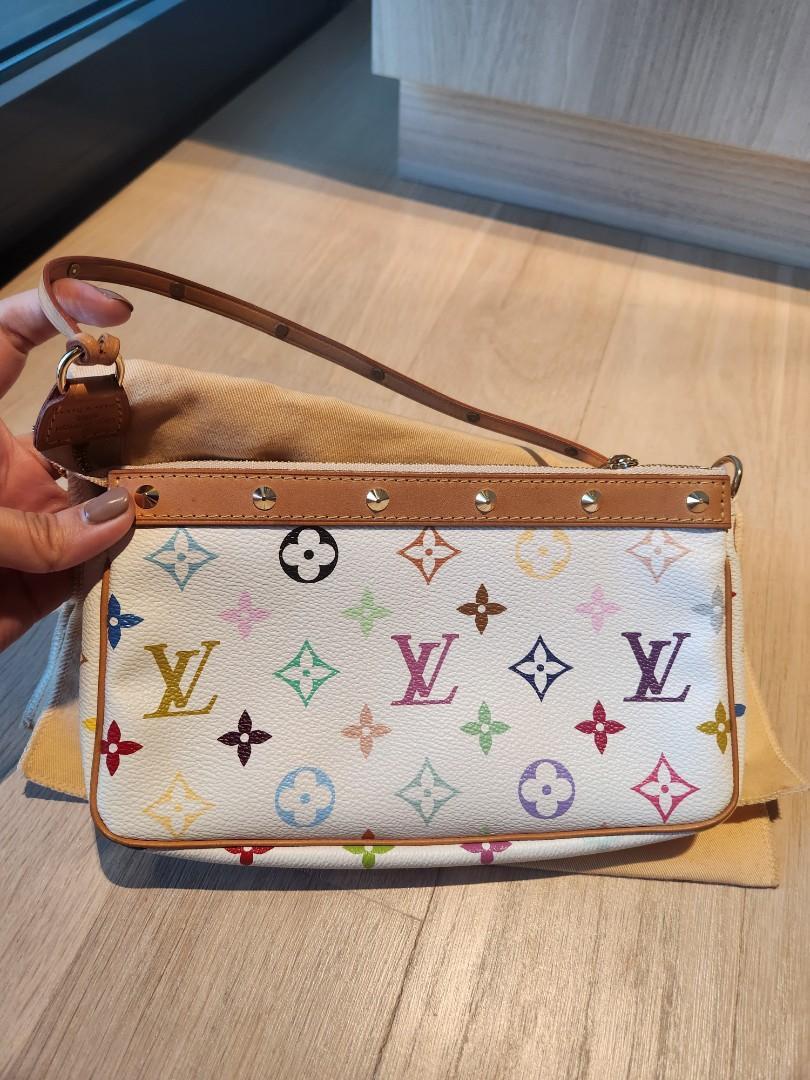 Authentic Louis Vuitton LV Monogram Multicolor Pochette (Vintage) RUSH SALE  (no strap), Luxury, Bags & Wallets on Carousell