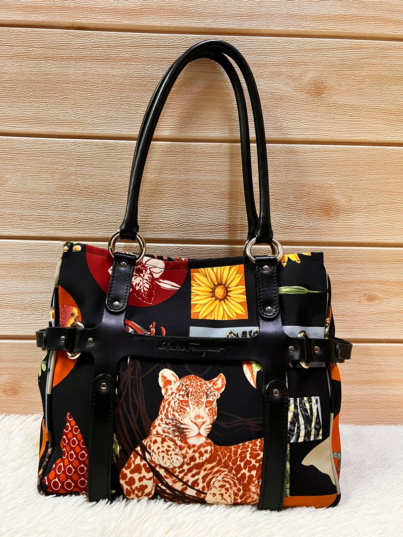 Salvatore ferragamo animal print bag cheap