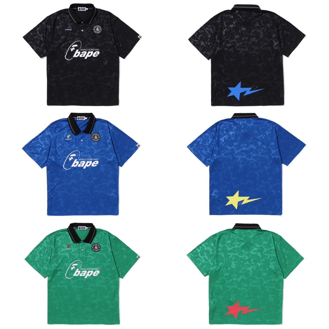 BAPE SOCCER GAME RELAXED FIT POLO, Men's Fashion, Tops & Sets