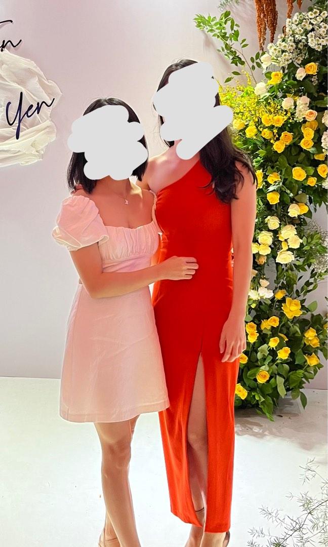 Red bardot evening dress sale