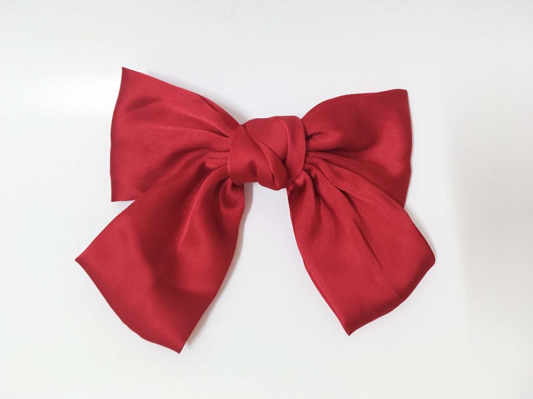 Big Korean Red Ribbon Hair Clip | Chiffon Hairclip | Kids Women Fashion Accessories  Hair Tie Klip Rambut Riben 大蝴蝶结发饰发夹, Women'S Fashion, Watches & Accessories,  Hair Accessories On Carousell