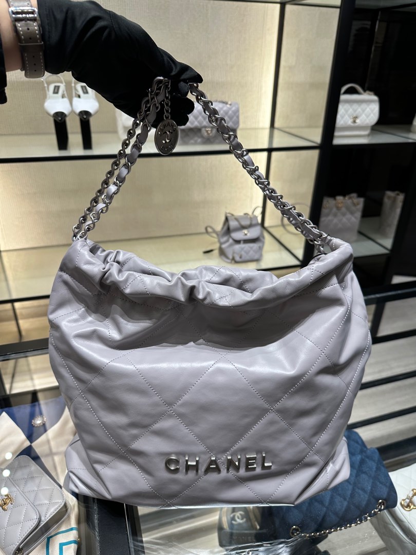 Brand New Chanel 22 Medium in Rare Grey, Luxury, Bags & Wallets on Carousell