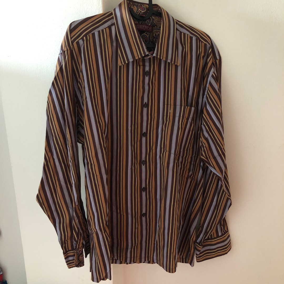 Caserini Stripes Batik Formal Shirt Collar / Baju Kemeja Belang-belang ...