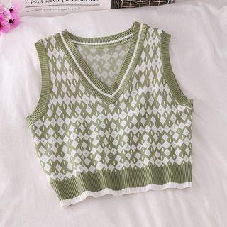 Casual V-Neck Knitted Sweater Vest
