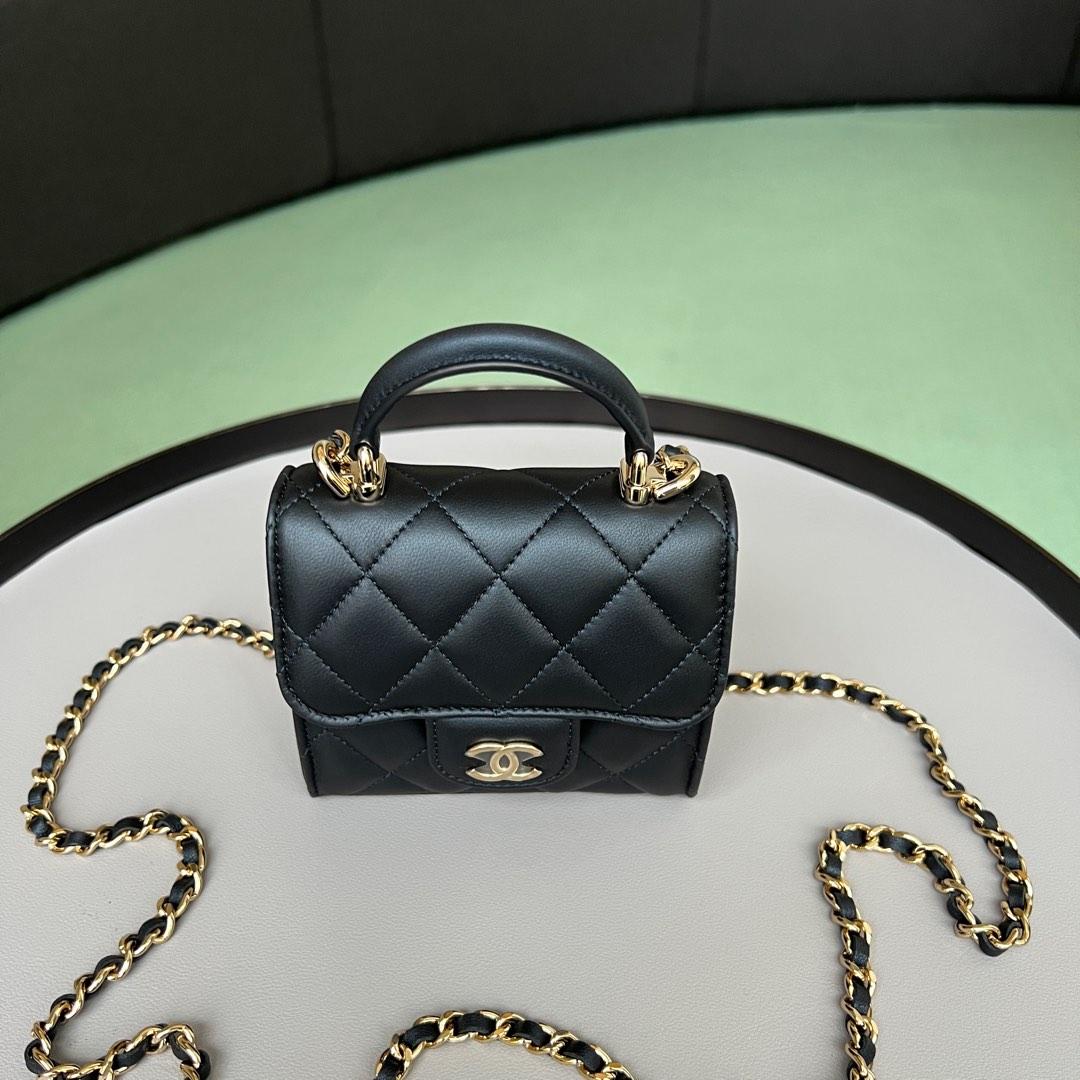 Chanel Timeless Micro Flap Handle, Luxury, Bags & Wallets on Carousell