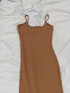 chocolate skims dupe maxi bodycon dress