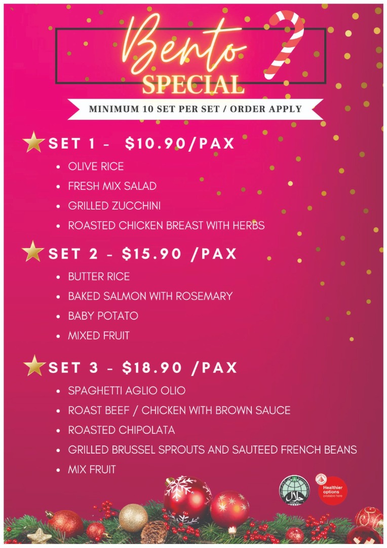 Christmas Halal Bento Menu, Food & Drinks, Fresh Produce on Carousell