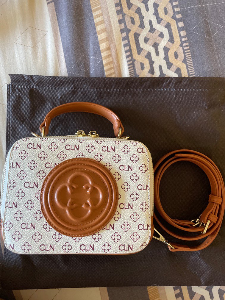 CLN White Monogram Vanity Bag with Handle, Women's Fashion, Bags & Wallets,  Cross-body Bags on Carousell