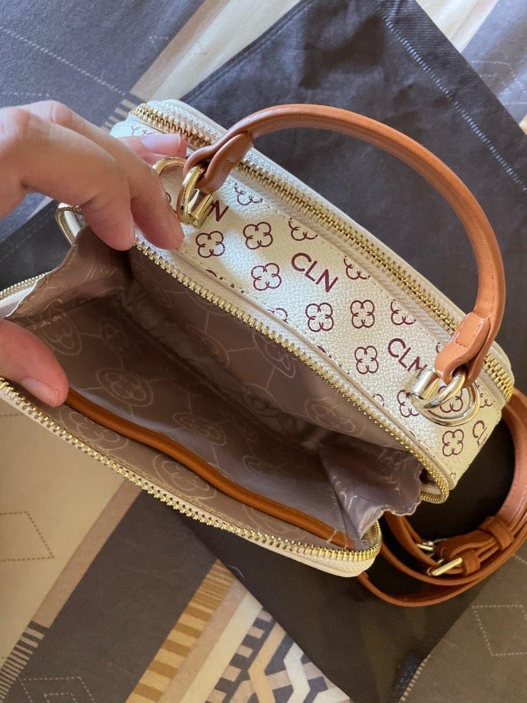 CLN White Monogram Vanity Bag with Handle, Women's Fashion, Bags & Wallets,  Cross-body Bags on Carousell