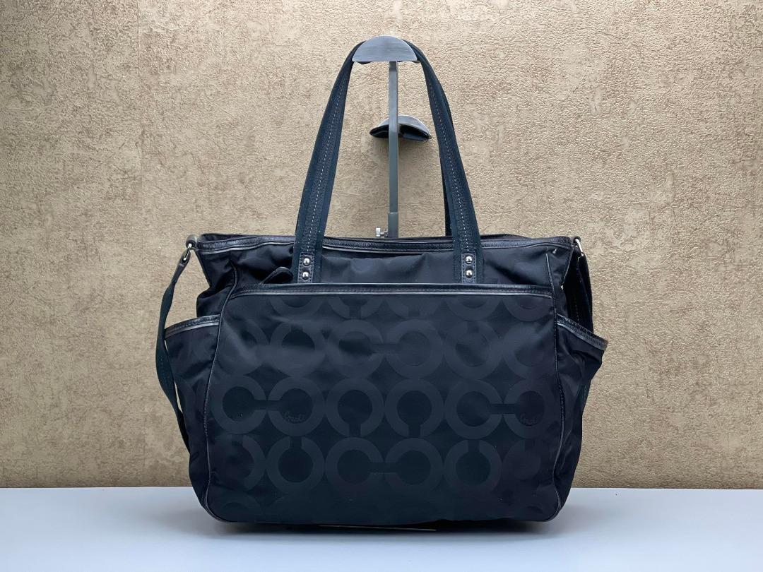 Black coach diaper bag shop