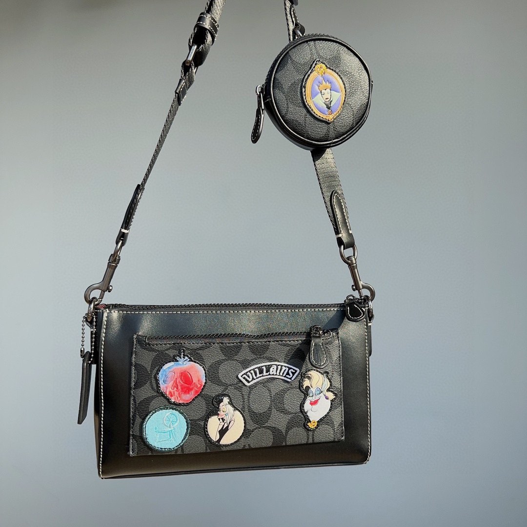 Disney X Coach Holden Crossbody In Signature Canvas With Patches
