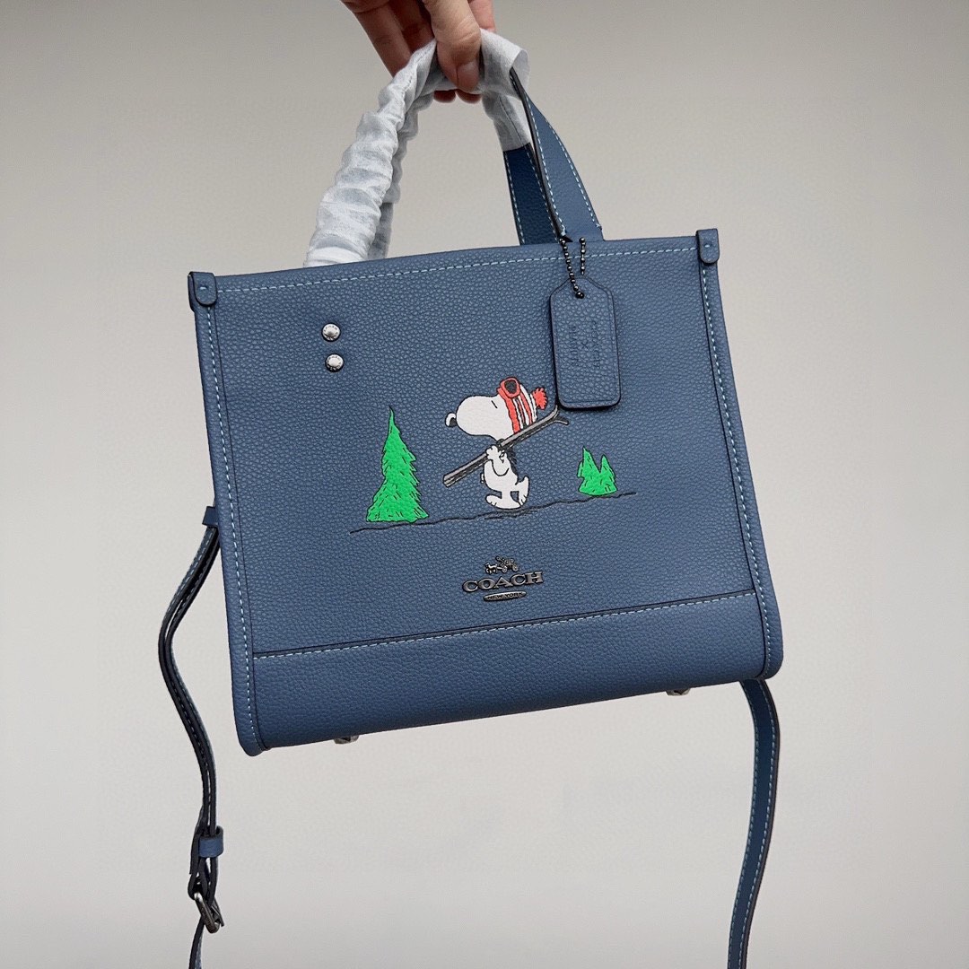 COACH X PEANUTS DEMPSEY TOTE 22 WITH SNOOPY SKI MOTIF COACH CE849