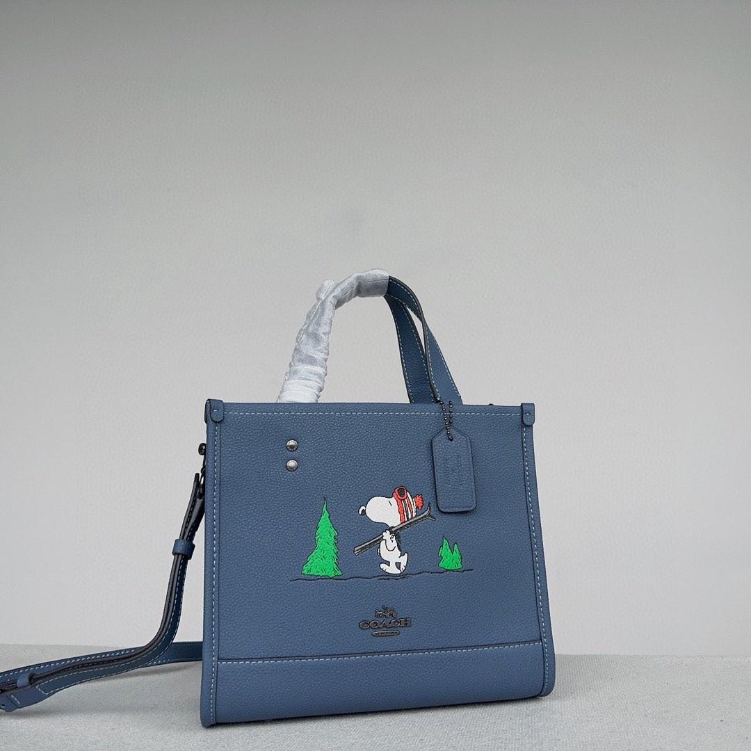 Coach Bags | Nwtcoach x Peanuts Dempsey Tote 22 with Snoopy Ski Motif | Color: Blue | Size: Os | Beesimplellc's Closet