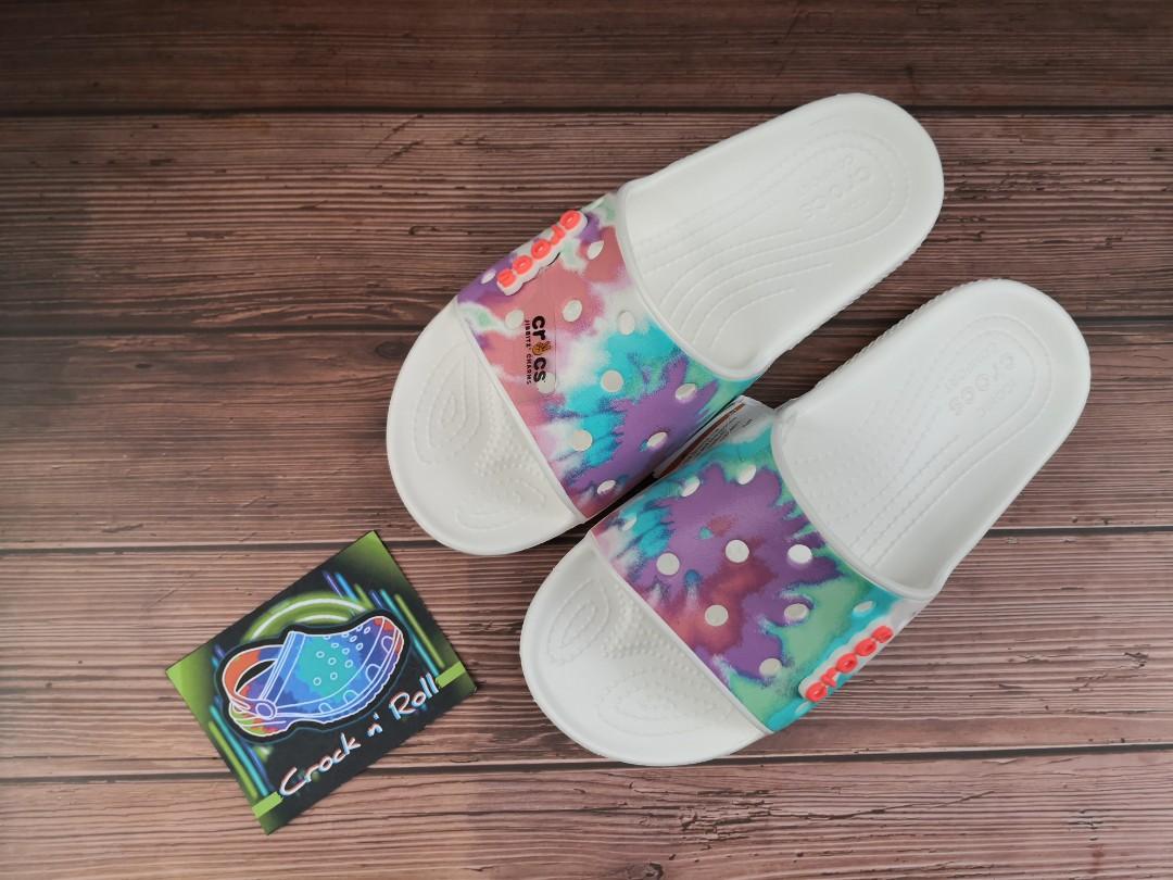 Tie dye croc slides outlet