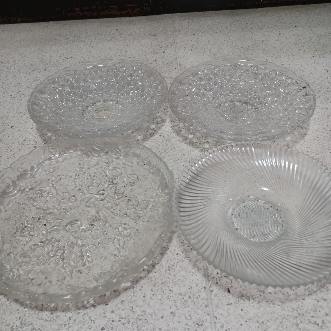 Crystal large plates, Furniture & Home Living, Kitchenware & Tableware