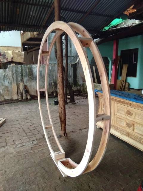 DEKORASI BACKDROP BULAT KAYU (BONGKAR PASANG) on Carousell