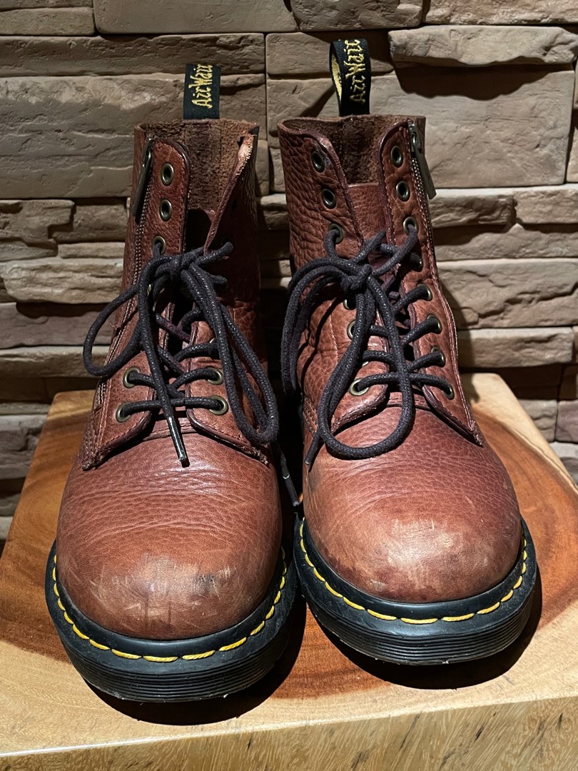 Dr Martens Brown 1460 Pascal Zip Boots Women s Fashion Footwear