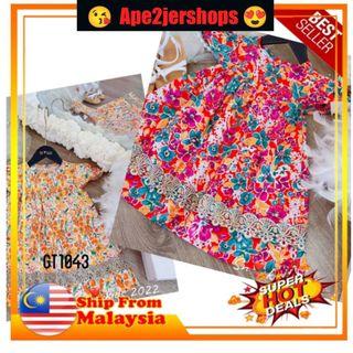 DRESS SUMMER FLORAL LACE GIRL KIDS 1-7YEARS (CODE GT1043)