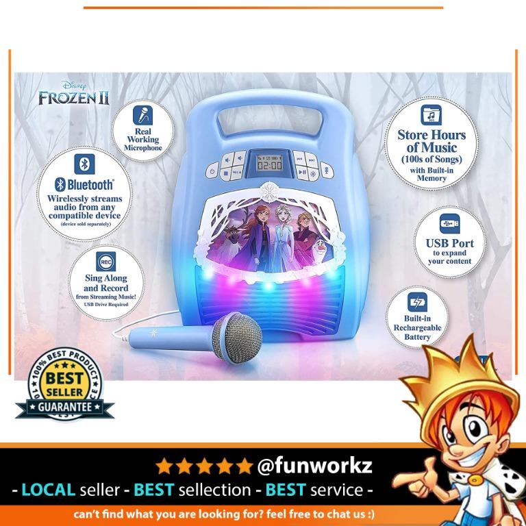 eKids Frozen 2 Bluetooth Portable MP3 Karaoke Machine Player with Light