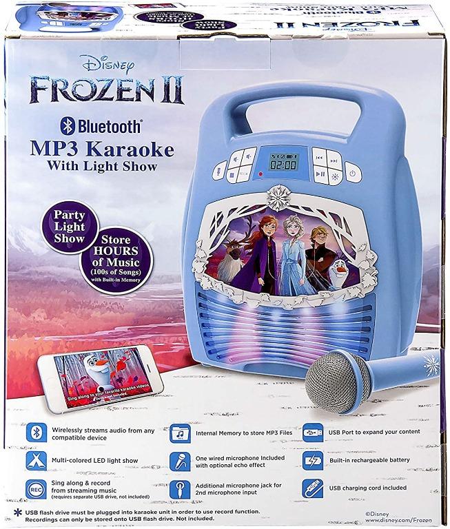 eKids Frozen 2 Bluetooth Portable MP3 Karaoke Machine Player with Light