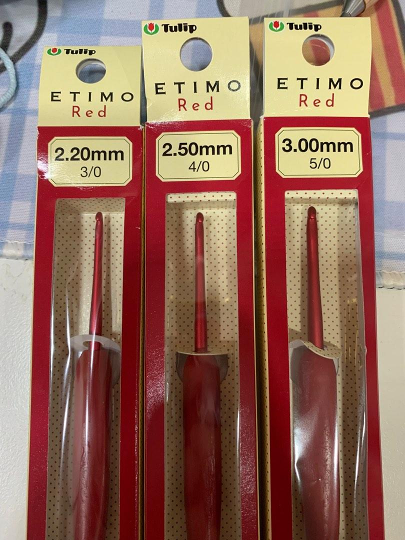 Etimo Red Crochet Hooks Set (2.2mm, 2.5mm and 3mm), Hobbies & Toys