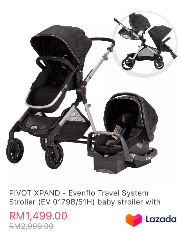 Evenflo Pivot Xpand Modular Travel with Safemax Car Seat Babies