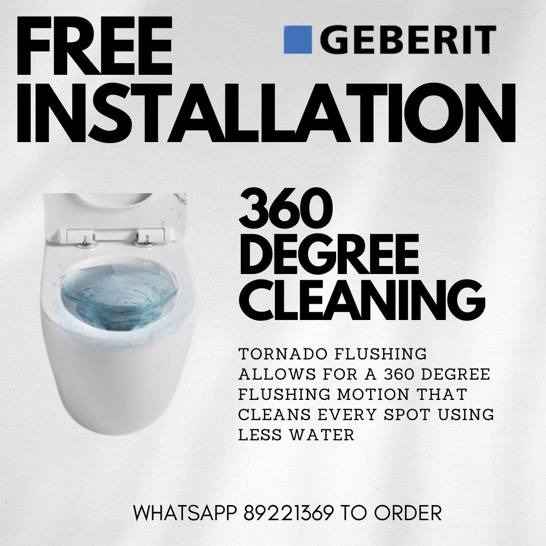 FREE INSTALLATION vortex wc flushing rimless toilet bowl With geberit ...