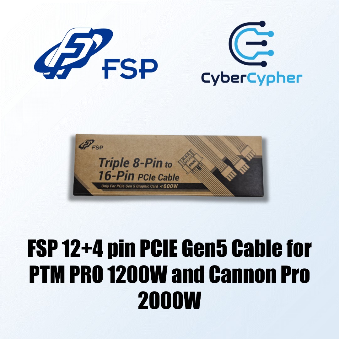 FSP 12+4 pin PCIE Gen5 Cable for PTM PRO 1200W and Cannon Pro 2000W ...