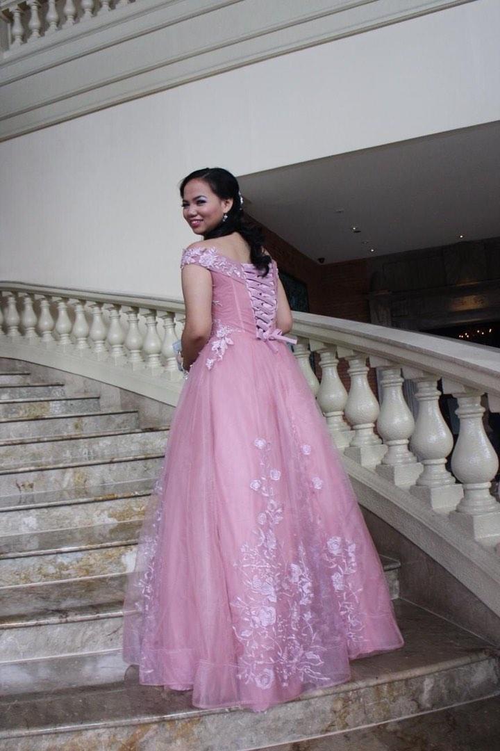Old rose deals gown for debut
