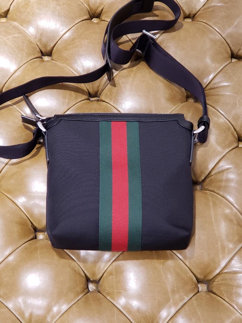 英國代購英國直送Men or Women GUCCI Shoulder Bag Nylon Black NEW