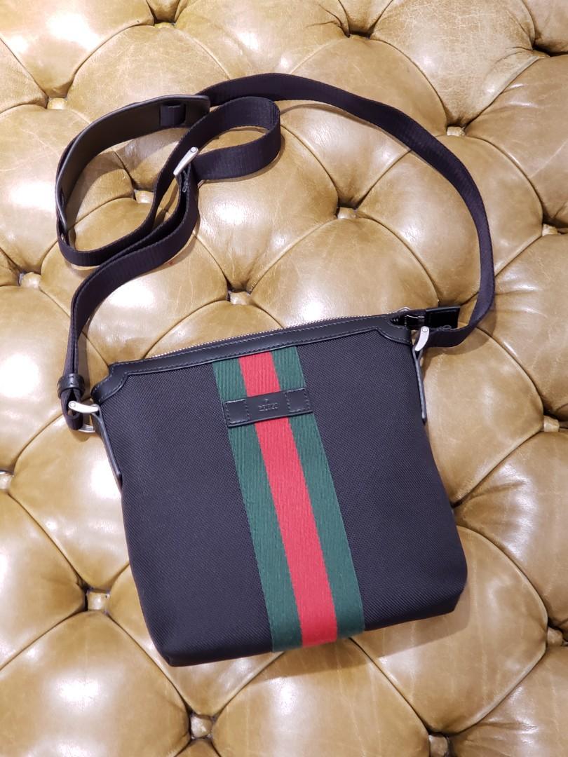 英國代購英國直送Men or Women GUCCI Shoulder Bag Nylon Black NEW