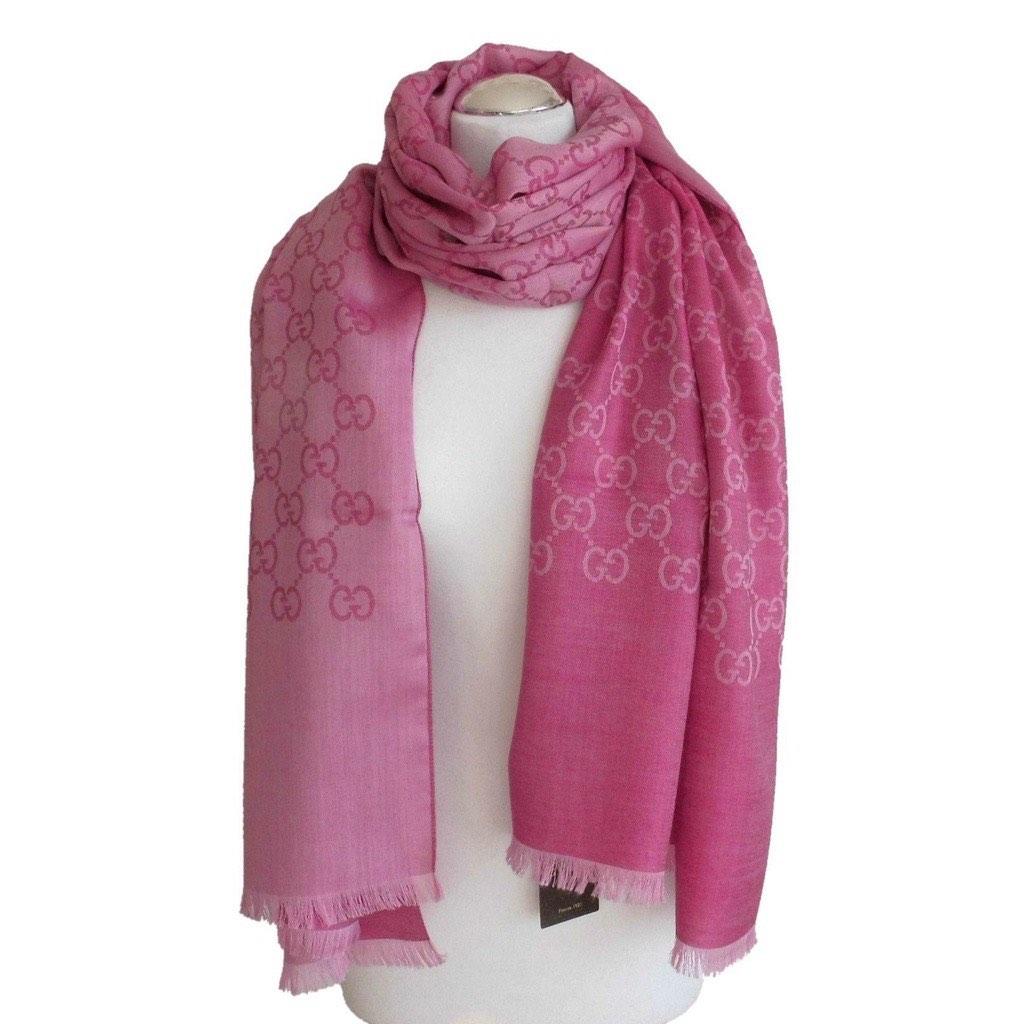 Instock] Gucci shawl GG Guccissima 70 x 200cm in wool silk, Women's  Fashion, Watches & Accessories, Scarves on Carousell
