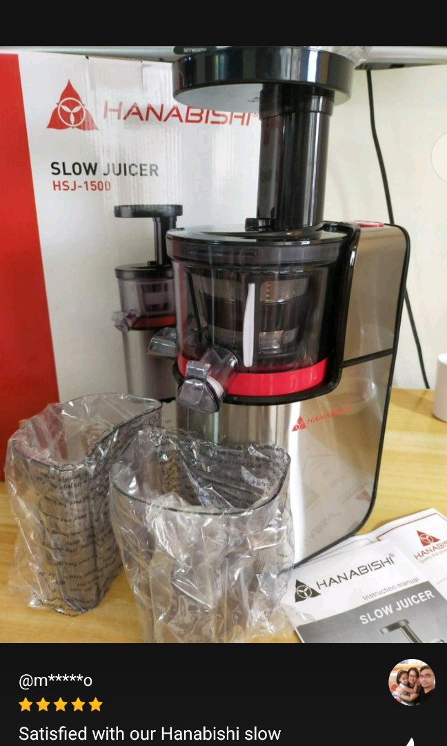 Hanabishi Slow Juicer HSJ 1500, TV & Home Appliances, Kitchen