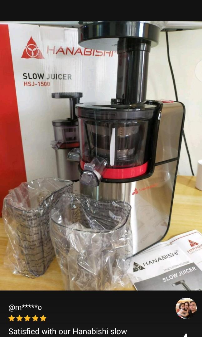 Hanabishi Slow Juicer HSJ 1500, TV & Home Appliances, Kitchen