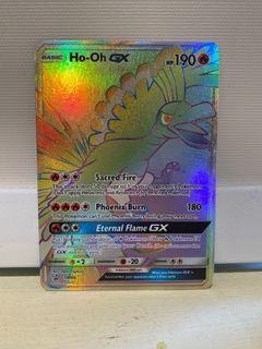 RAINBOW Ho-Oh GX HYPER RARE FULL ART Pokemon SM80 Black Star Holo Promo - LP